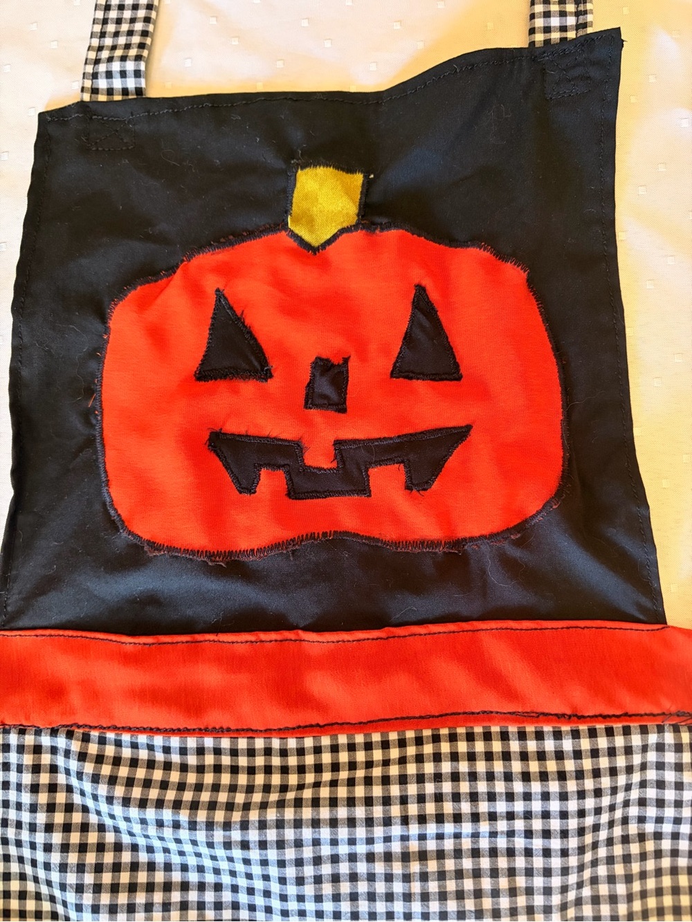 Kids Pumpkin Bib Apron Costume - Black & Orange